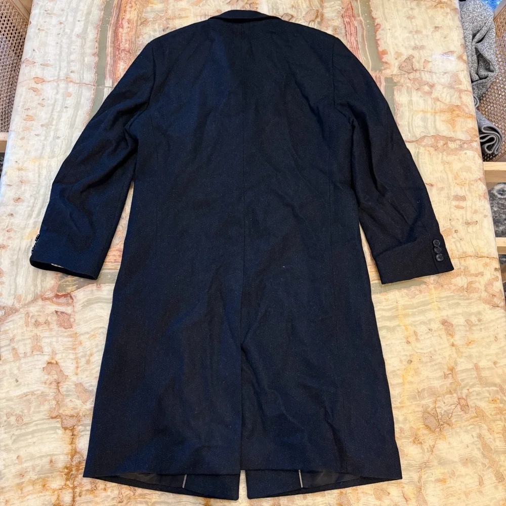 Boss Hugo Boss Stratus Mens Long Overcoat Navy Blue Single‎ Breasted Size 44L